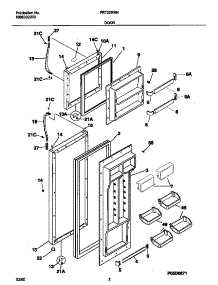 02 - Doors parts for Frigidaire Refrigerator FRT22RRHD2 from AppliancePartsPros.com