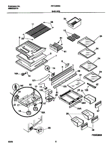04 - Shelves parts for Frigidaire Refrigerator FRT22RRHD2 from AppliancePartsPros.com