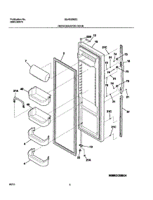 05 - Refrigerator Door parts for Frigidaire Refrigerator GLHS239ZCW0 from AppliancePartsPros.com