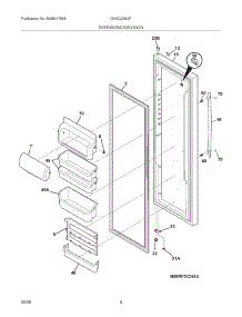 05 - Refrigerator Door parts for Frigidaire Refrigerator GHSC39EJPB1 from AppliancePartsPros.com