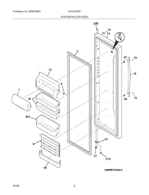 05 - Refrigerator Door parts for Frigidaire Refrigerator GHSC39EJPW3 from AppliancePartsPros.com