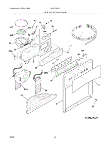 15 - Ice & Water Dispenser parts for Frigidaire Refrigerator GHSC39EJPW3 from AppliancePartsPros.com