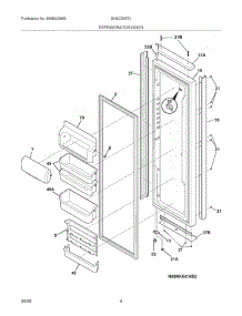 05 - Refrigerator Door parts for Frigidaire Refrigerator GHSC39ETJS2 from AppliancePartsPros.com
