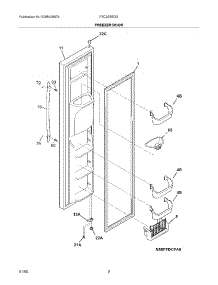 03 - Freezer Door parts for Frigidaire Refrigerator FSC23BBDSB2 from AppliancePartsPros.com
