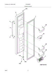 03 - Freezer Door parts for Frigidaire Refrigerator FSC23BBDSB0 from AppliancePartsPros.com
