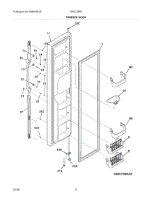 03 - Freezer Door parts for Frigidaire Refrigerator GHSC39EEPW0 from AppliancePartsPros.com