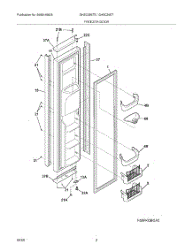 03 - Freezer Door parts for Frigidaire Refrigerator GHSC39ETES3 from AppliancePartsPros.com