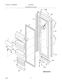 05 - Refrigerator Door parts for Frigidaire Refrigerator GHSC39ETEW2 from AppliancePartsPros.com