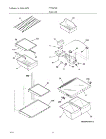 07 - Shelves parts for Frigidaire Refrigerator FRT8WR6EL8 from AppliancePartsPros.com