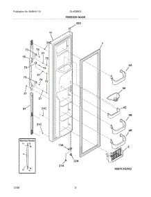 03 - Freezer Door parts for Frigidaire Refrigerator GLHS38EGQ1 from AppliancePartsPros.com