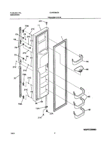 03 - Freezer Door parts for Frigidaire Refrigerator GLHS264ZAQ0 from AppliancePartsPros.com