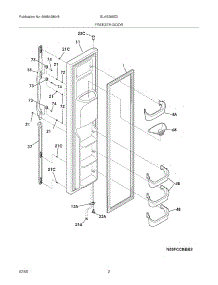 03 - Freezer Door parts for Frigidaire Refrigerator GLHS268ZDB5 from AppliancePartsPros.com