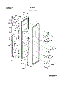 03 - Freezer Door parts for Frigidaire Refrigerator GLHS280ZAQ4 from AppliancePartsPros.com