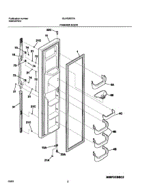 03 - Freezer Door parts for Frigidaire Refrigerator GLHS267ZAQ5 from AppliancePartsPros.com
