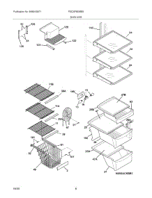 09 - Shelves parts for Frigidaire Refrigerator FSC23R5DSB5 from AppliancePartsPros.com
