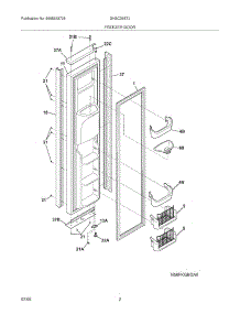 03 - Freezer Door parts for Frigidaire Refrigerator GHSC39ETJS3 from AppliancePartsPros.com
