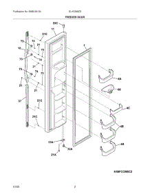 03 - Freezer Door parts for Frigidaire Refrigerator GLHS269ZDW4 from AppliancePartsPros.com