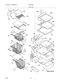 09 - Shelves parts for Frigidaire Refrigerator GHSC39ETHW0 from AppliancePartsPros.com