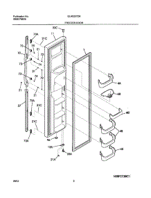 03 - Freezer Door parts for Frigidaire Refrigerator GLHS237ZAW5 from AppliancePartsPros.com