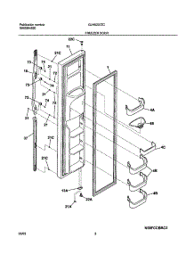03 - Freezer Door parts for Frigidaire Refrigerator GLHS237ZCW1 from AppliancePartsPros.com