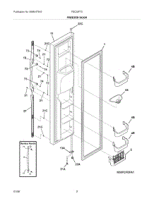 03 - Freezer Door parts for Frigidaire Refrigerator FSC23F7DW4 from AppliancePartsPros.com