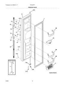 03 - Freezer Door parts for Frigidaire Refrigerator FSC23F7FW0 from AppliancePartsPros.com