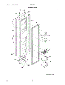 03 - Freezer Door parts for Frigidaire Refrigerator FSC23F7TDB0 from AppliancePartsPros.com