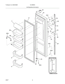 05 - Refrigerator Door parts for Frigidaire Refrigerator GLHS68EGPW6 from AppliancePartsPros.com