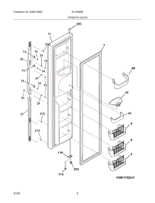 03 - Freezer Door parts for Frigidaire Refrigerator GLHS69EEPW5 from AppliancePartsPros.com