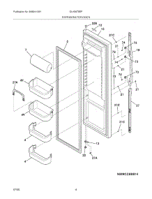 05 - Refrigerator Door parts for Frigidaire Refrigerator GLHS67EEPB1 from AppliancePartsPros.com