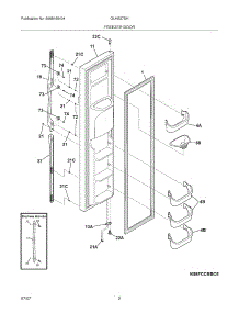 03 - Freezer Door parts for Frigidaire Refrigerator GLHS37EHSB3 from AppliancePartsPros.com