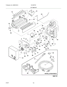 19 - Ice Maker parts for Frigidaire Refrigerator GLHS37EHSB3 from AppliancePartsPros.com