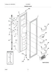 03 - Freezer Door parts for Frigidaire Refrigerator GLHS38EGPW0 from AppliancePartsPros.com