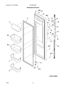 05 - Refrigerator Door parts for Frigidaire Refrigerator GLHS66EESBA from AppliancePartsPros.com