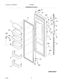 05 - Refrigerator Door parts for Frigidaire Refrigerator GLHS68EEW6 from AppliancePartsPros.com