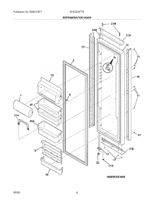 05 - Refrigerator Door parts for Frigidaire Refrigerator GHSC239TDS3 from AppliancePartsPros.com