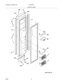 03 - Freezer Door parts for Frigidaire Refrigerator GHSC39ETJB0 from AppliancePartsPros.com