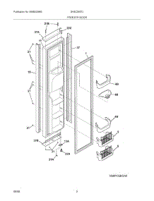 03 - Freezer Door parts for Frigidaire Refrigerator GHSC39ETJW2 from AppliancePartsPros.com