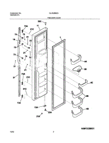 03 - Freezer Door parts for Frigidaire Refrigerator GLHS280ZAQ5 from AppliancePartsPros.com