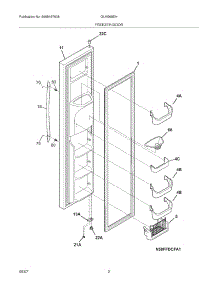 03 - Freezer Door parts for Frigidaire Refrigerator GLHS69EHPB2 from AppliancePartsPros.com