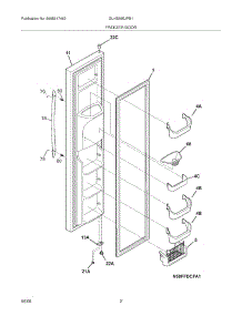 03 - Freezer Door parts for Frigidaire Refrigerator GLHS69EJPB1 from AppliancePartsPros.com