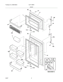 03 - Door parts for Frigidaire Refrigerator GLHT188WHB2 from AppliancePartsPros.com