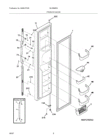 03 - Freezer Door parts for Frigidaire Refrigerator GLHS68EGB9 from AppliancePartsPros.com