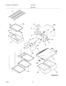07 - Shelves parts for Frigidaire Refrigerator GLHT186JK1 from AppliancePartsPros.com