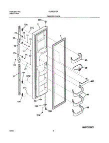 03 - Freezer Door parts for Frigidaire Refrigerator GLRS237ZAB5 from AppliancePartsPros.com