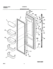 05 - Refrigerator Door parts for Frigidaire Refrigerator GLRS237ZCQ0 from AppliancePartsPros.com