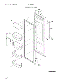 05 - Refrigerator Door parts for Frigidaire Refrigerator GLHS67SEPB0 from AppliancePartsPros.com