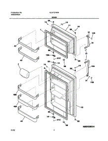 03 - Door parts for Frigidaire Refrigerator GLHT214RAQ2 from AppliancePartsPros.com