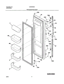 05 - Refrigerator Door parts for Frigidaire Refrigerator GLRS234ZAQ3 from AppliancePartsPros.com