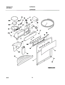 15 - Dispenser parts for Frigidaire Refrigerator GLRS234ZAQ3 from AppliancePartsPros.com